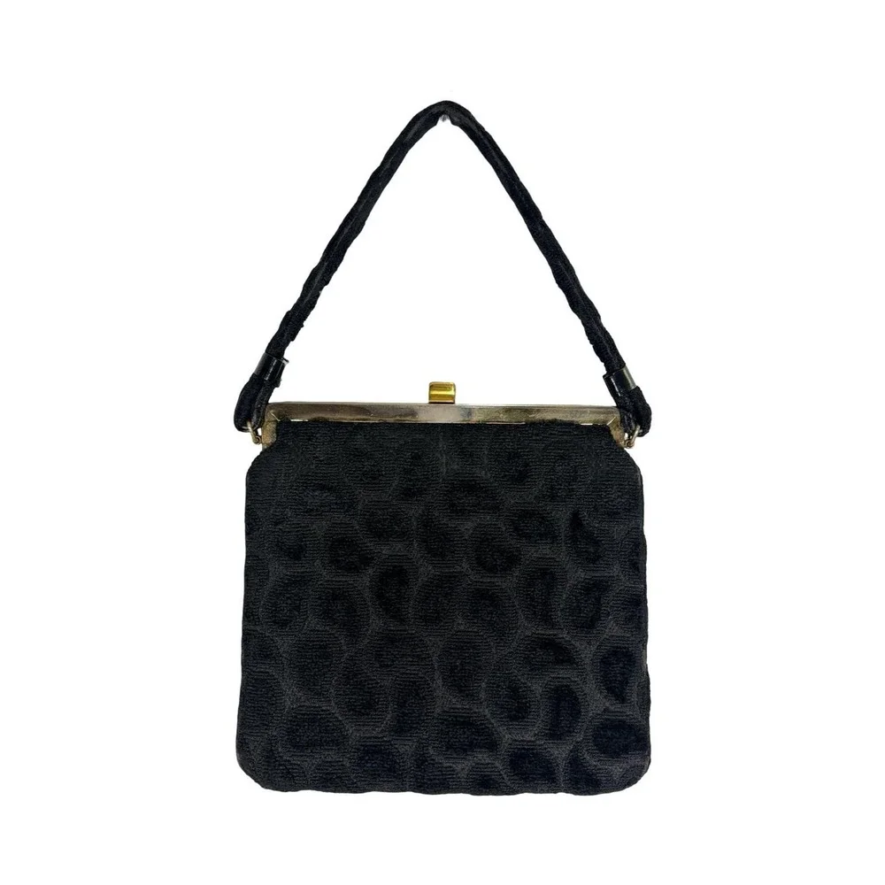 Kadin Women's Vintage Class Black Tapestry Evening Bag Purse‎ 1950's Made In USA